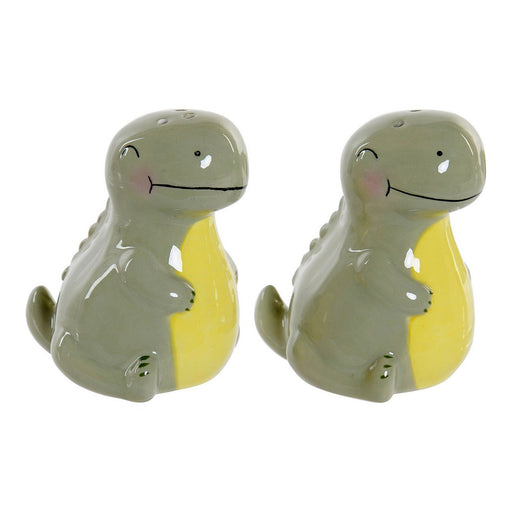 Salt Shaker with Lid DKD Home Decor Dinosaur Green Dolomite (6.6 x 7 x 7.7 cm) (2 pcs)